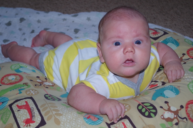 Strong man doing some tummy time.